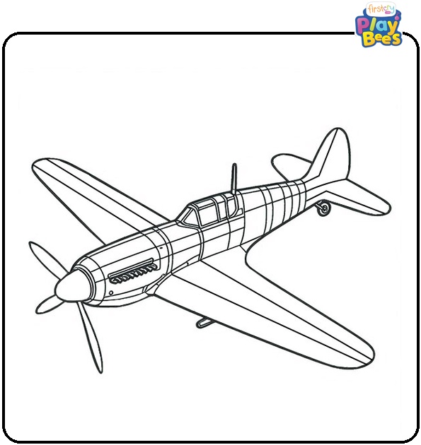 World War 2 Fighter Airplane Coloring Page