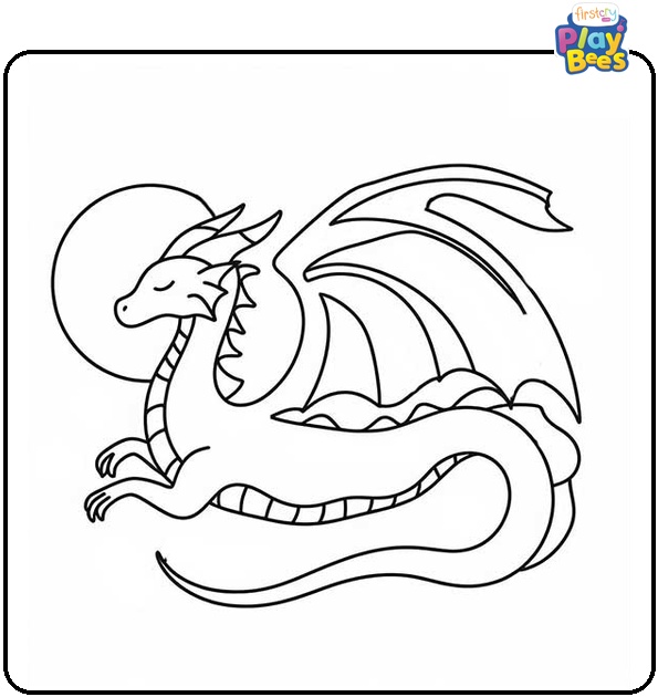 Chinese Dragon Colouring Page