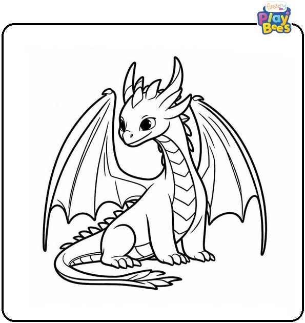 Realistic Dragon Colouring Page