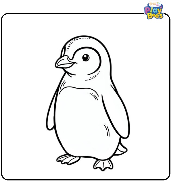 Realistic Penguin Coloring Page