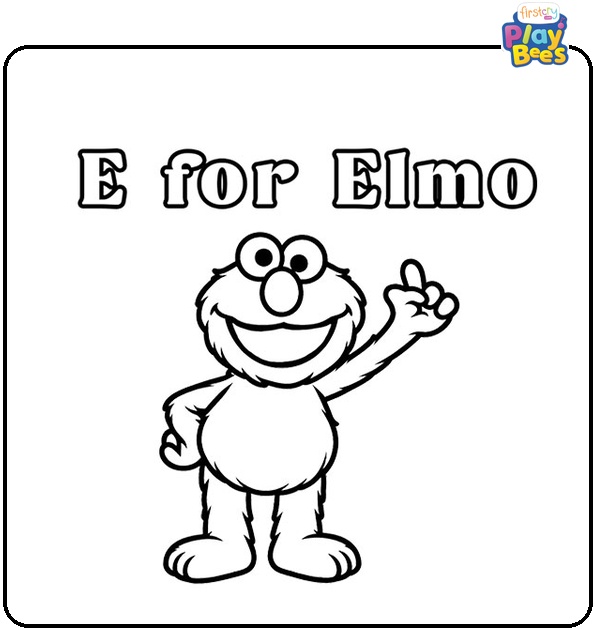 ‘E' For Elmo Coloring Page