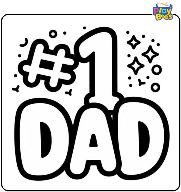 #1 Dad Coloring Page