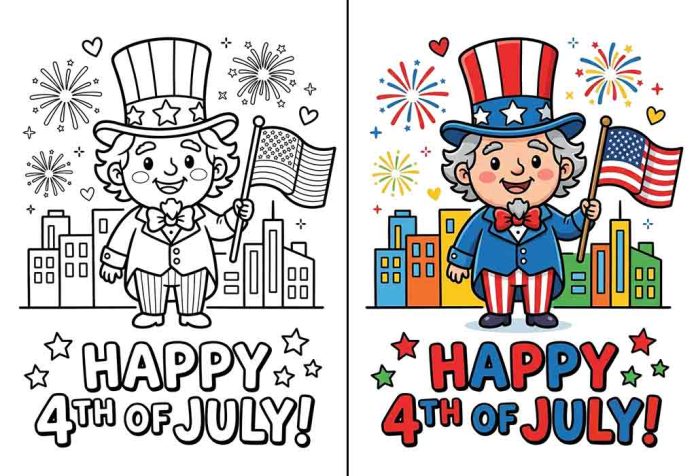 4th July Coloring Pages – Free Printable Sheets & Pictures