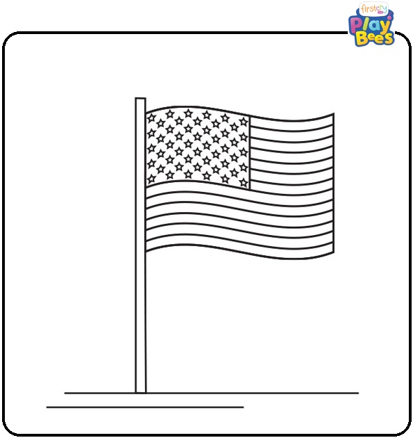 4th of July Flag Coloring Page