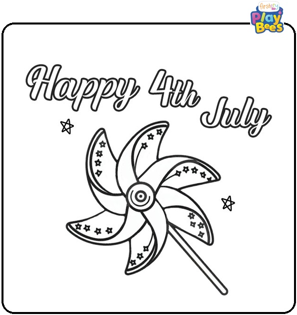 4th of July Pinwheel Coloring Page