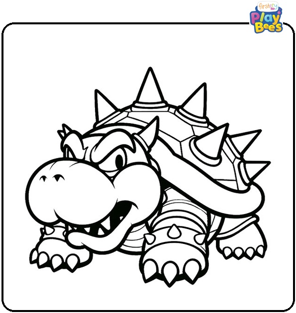 Angry Bowser Coloring Page