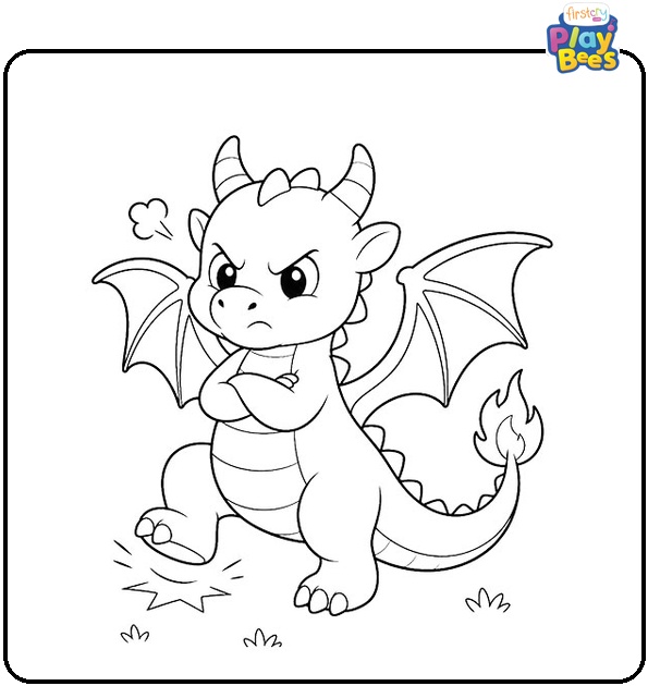 Angry Charizard Colouring Page