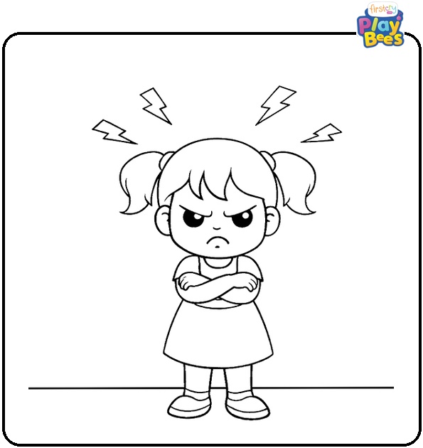 Angry Girl Coloring Page