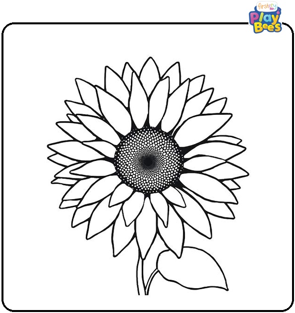 Artistic Sunflower Coloring Page