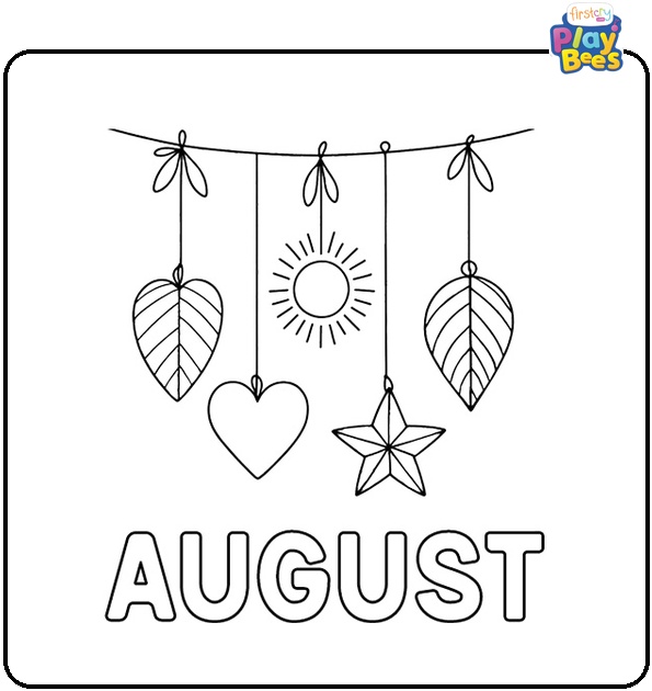 August Craft Hanging Coloring Page