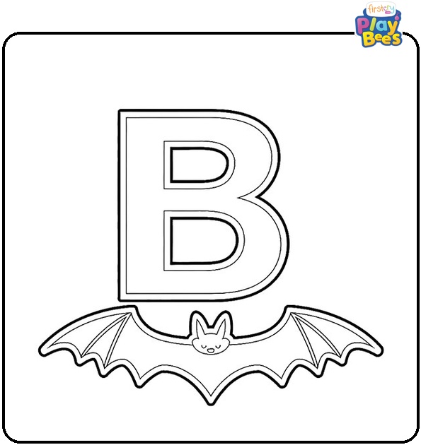 B For Bat Coloring Page