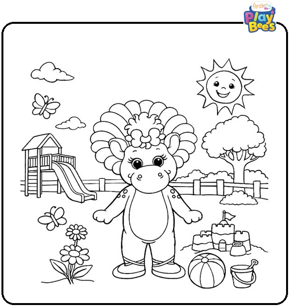 Baby Bop in Barney World Coloring Page