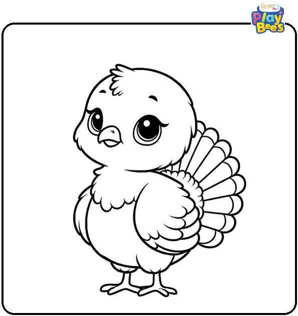 Baby Turkey Colouring Page
