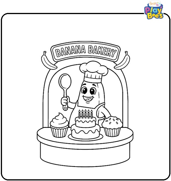 Banana Bakery Coloring Page