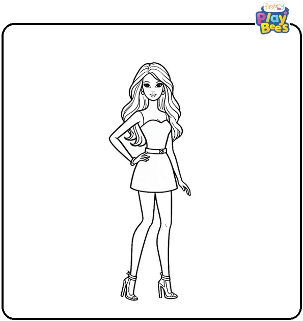 Barbie Cartoon Coloring Page