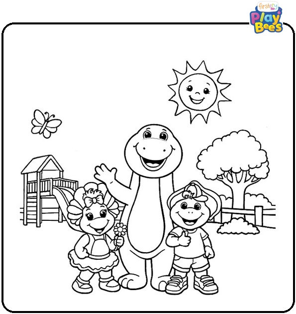 Barney and Friends Coloring Page