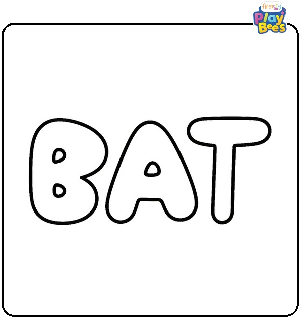 Bat Spelling Coloring Page