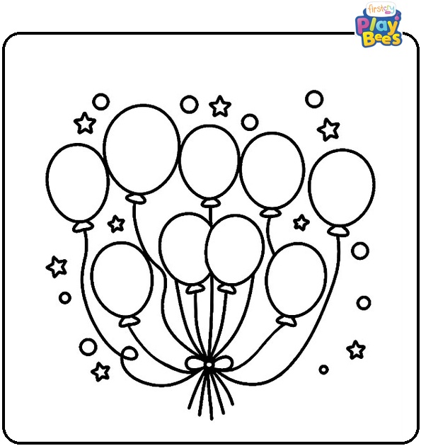 Birthday Balloons Coloring Page Birthday Balloons Coloring Page