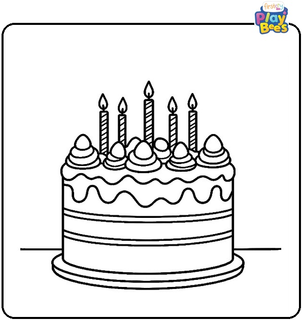 Birthday Cake Coloring Page Birthday Cake Coloring Page