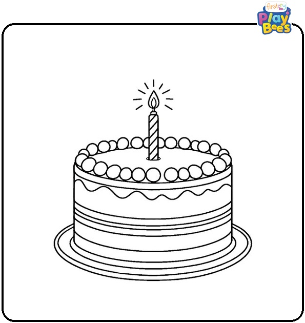 Birthday Cake Coloring Page Birthday Cake Coloring Page