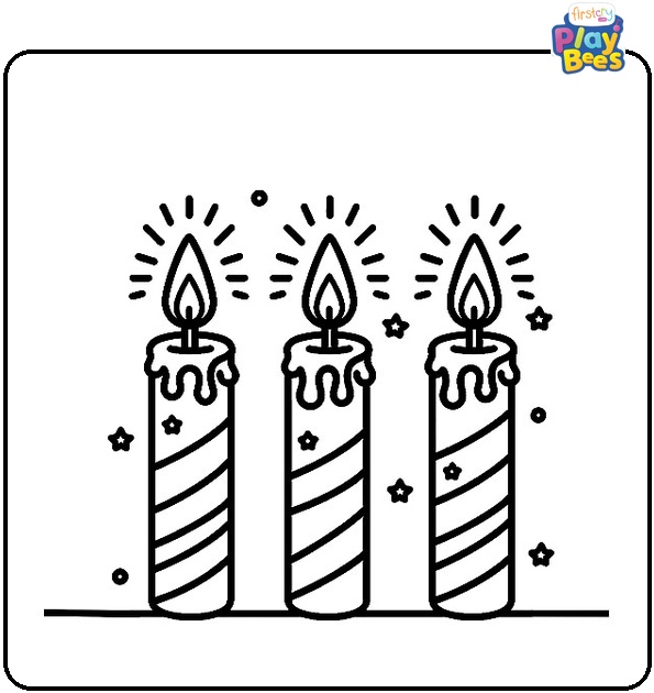 Birthday Candle Coloring Page Birthday Candle Coloring Page