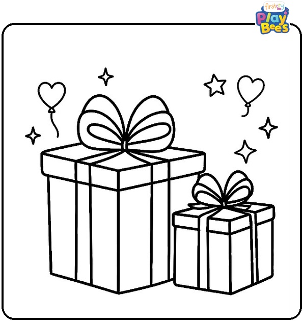 Birthday Gifts Coloring Page Birthday Gifts Coloring Page