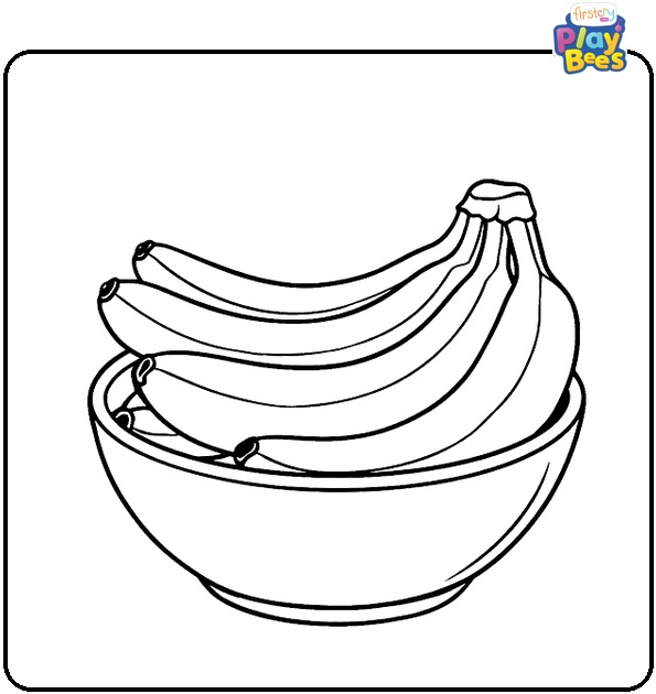 Bowl Of Bananas Coloring Page