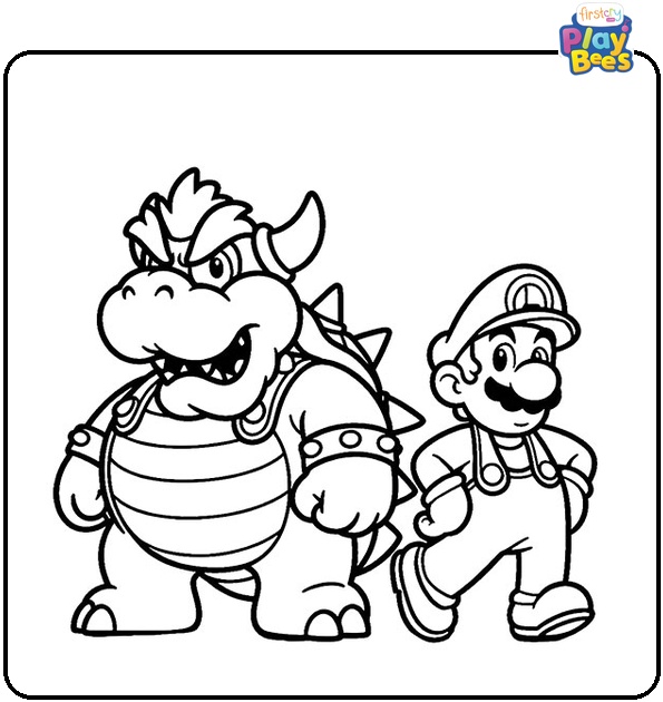 Bowser And Luigi Coloring Page