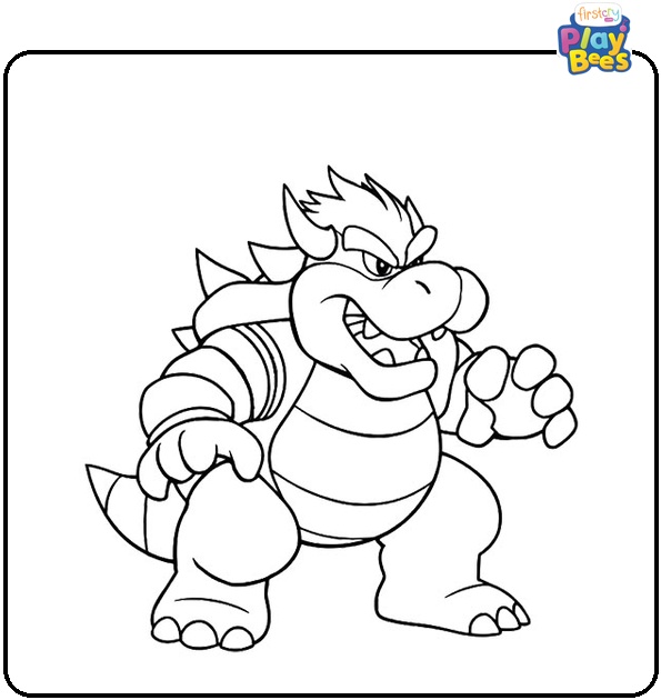 Bowser Attack Coloring Page