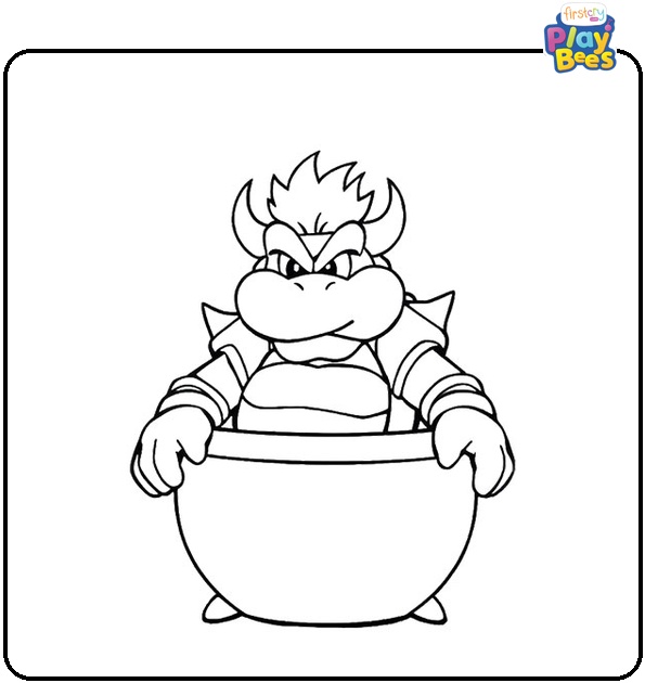 Bowser in the Pot Coloring Page