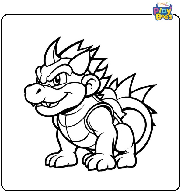 Bowser with ponytail Coloring Page