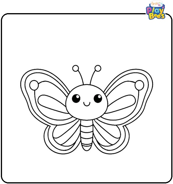 Butterfly Cartoon Coloring Page