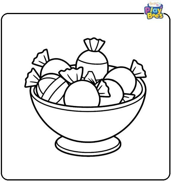 Candy Treat Coloring Page Candy Treat Coloring Page