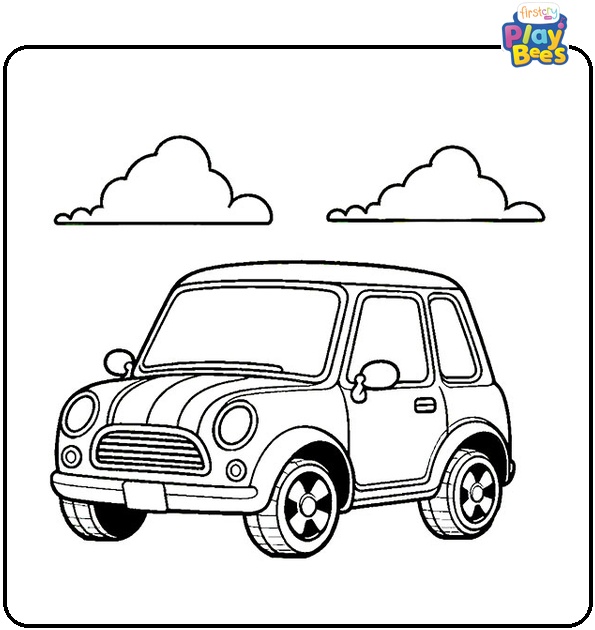 Cartoon Car Coloring Page