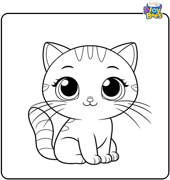 Cartoon Cat Coloring Page