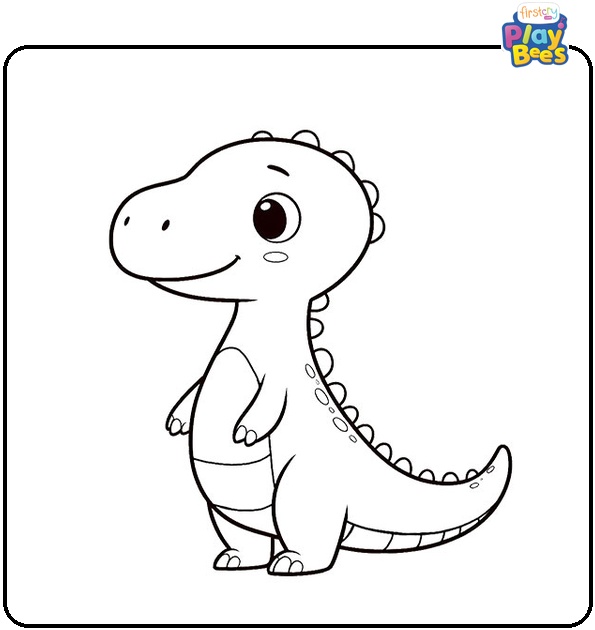 Cartoon Dinosaur Colouring Page