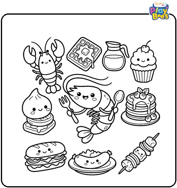Cartoon Food Coloring Pages