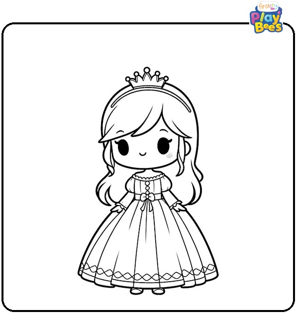 Cartoon Princess Coloring Page
