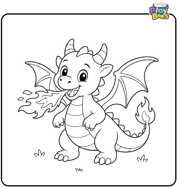 Charizard Breathing Out Fire Colouring Page