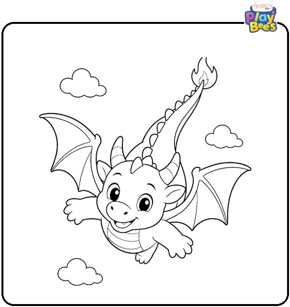 Charizard Flies Overhead Colouring Page