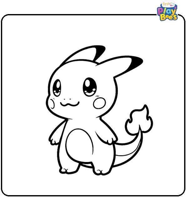 Charizard Kawaii Colouring Page