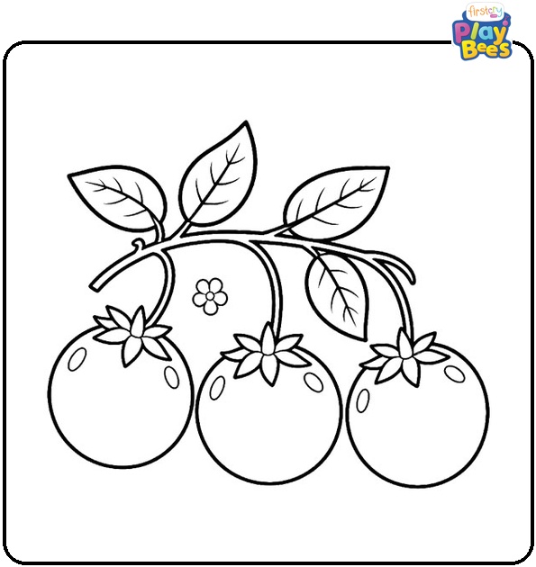 Cherry Tomatoes Coloring Page