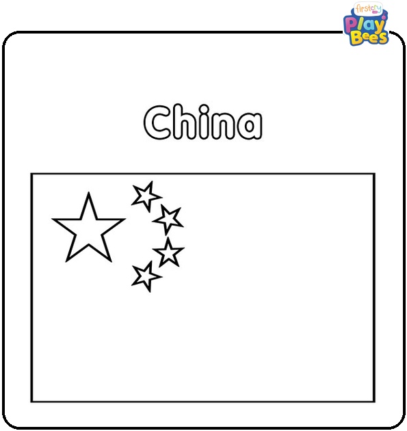 China Flag Coloring Page
