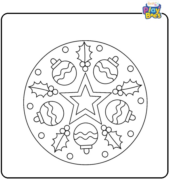 Christmas Mandala Coloring Page Christmas Mandala Coloring Page