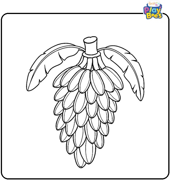 Cluster of Bananas Coloring Page