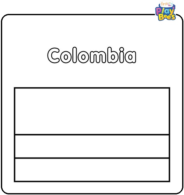 Colombia Flag Coloring Page