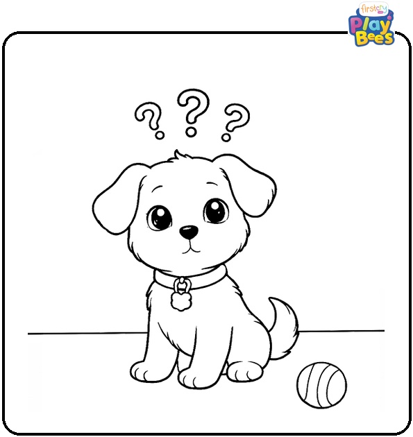 Confused Dog Coloring Page