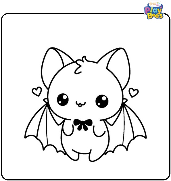 Cute Bat Coloring Page