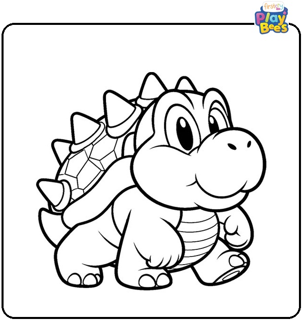 Cute Bowser Coloring Page