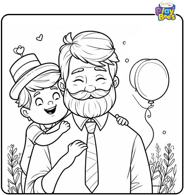 Cute Father's Day Coloring Page